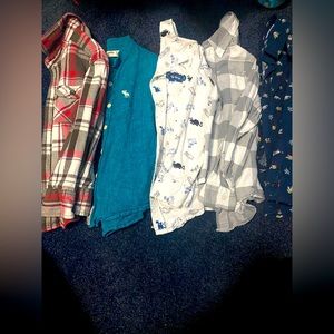 5 button down collared long sleeve shirts